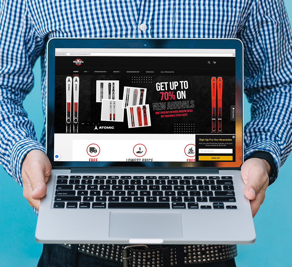 laptop with ecommerce site