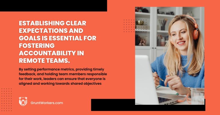 Establishing clear expectations and goals is essential for fostering accountability in remote teams quote inside image