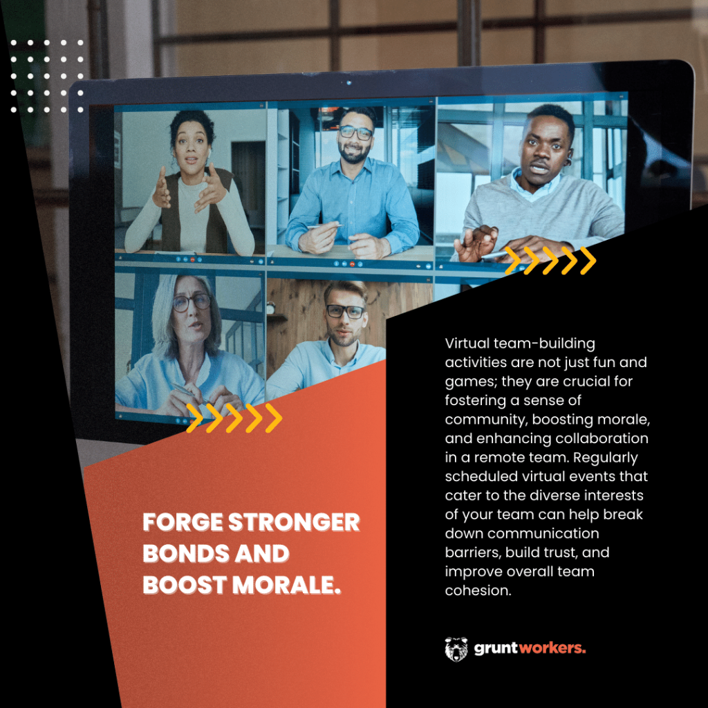 "Forge stronger bonds and boost morale." text in image